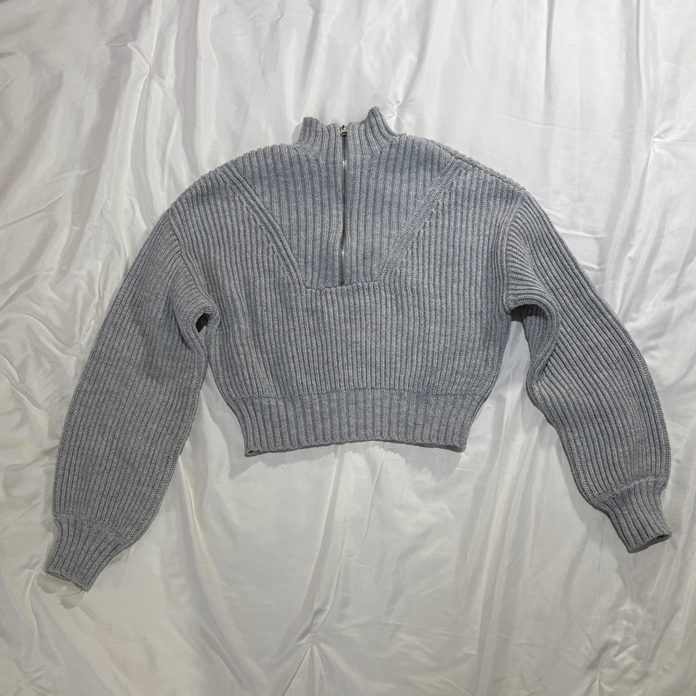 Garage knit cropped quarter zip